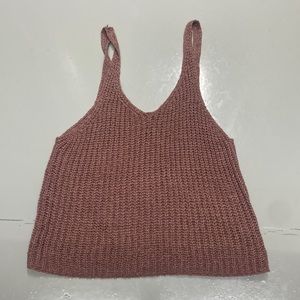 Pink knitted tank top